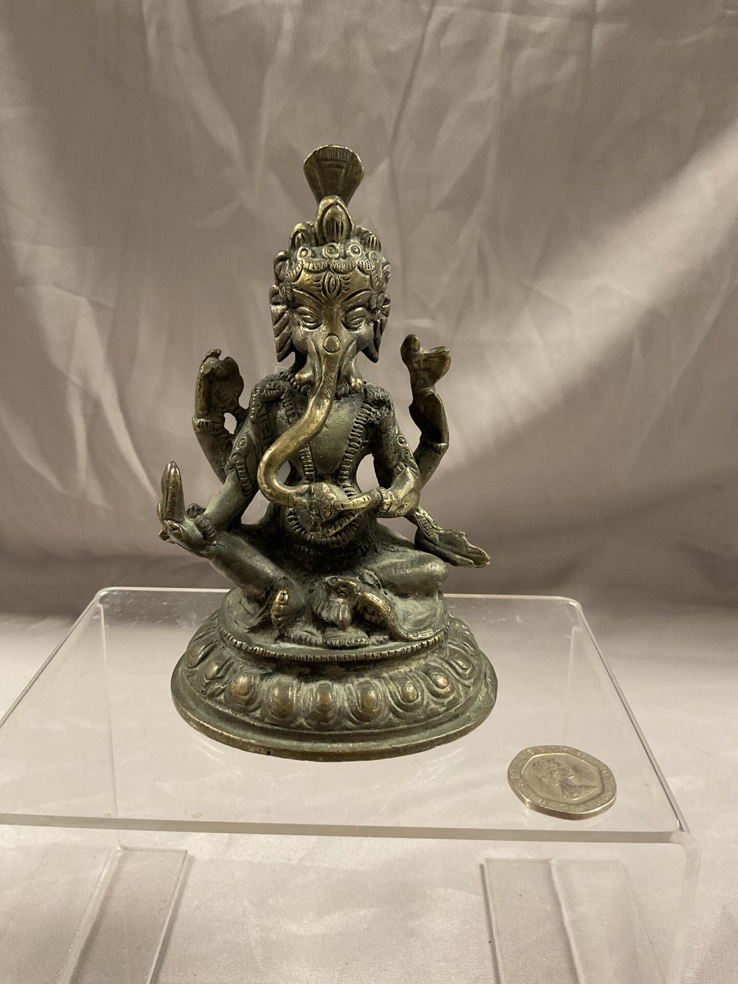 853 Vintage 5” Bronze Ganesha Figure