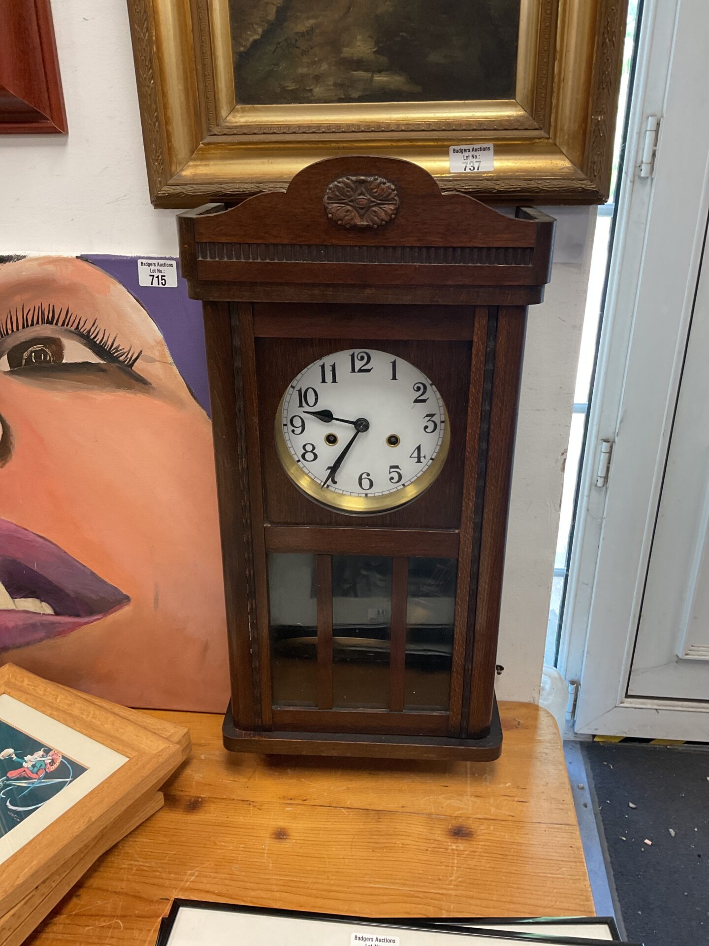 644 German Mauthe 1914 /21 wall clock working with key