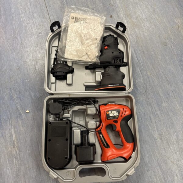 Black & Decker Quattro cordless multi tool in open carry case.