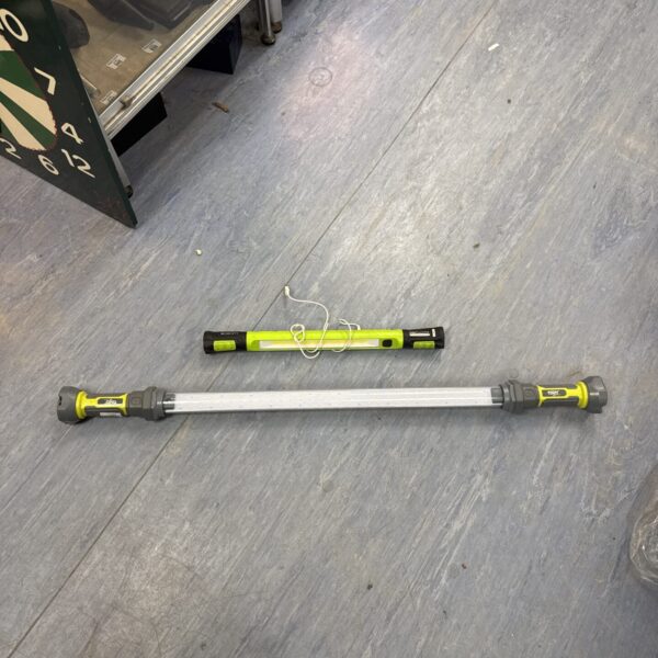 Two cordless LED inspection lamps, including an Elger model, for portable lighting.