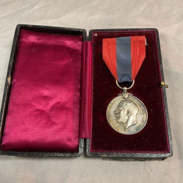 Silver Imperial Service Medal in velvet presentation case.