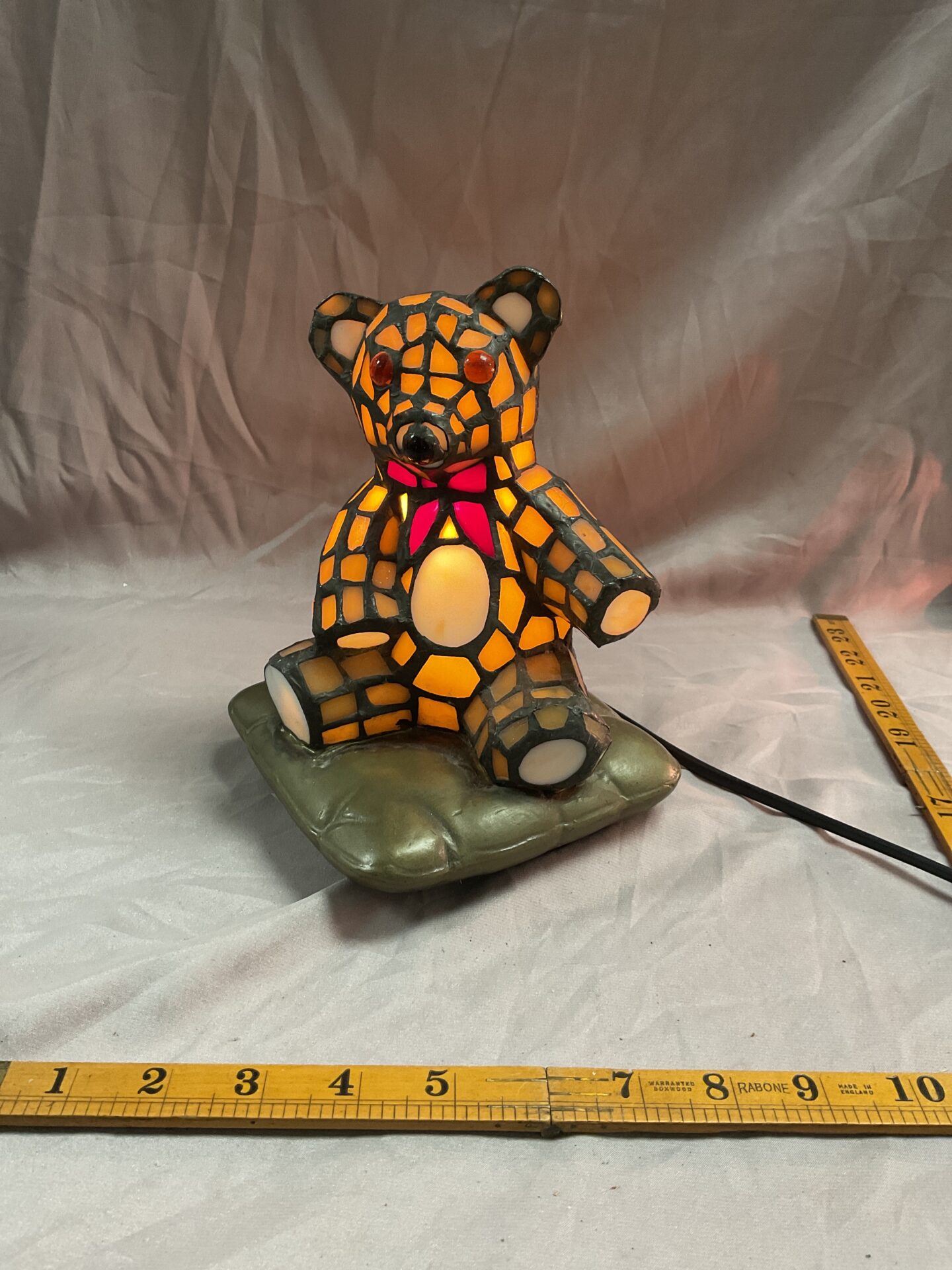 937 Tiffany style teddy bear lamp