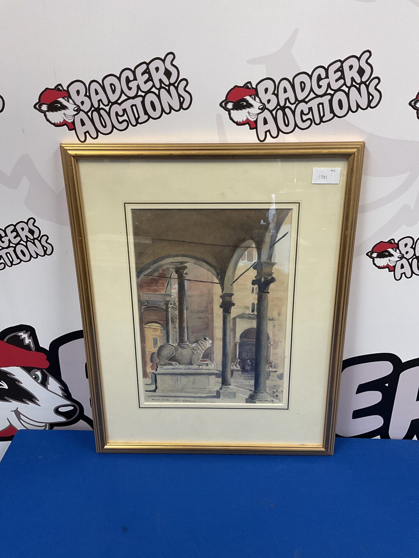 642 early 20th century watercolour study of a cathedral interior