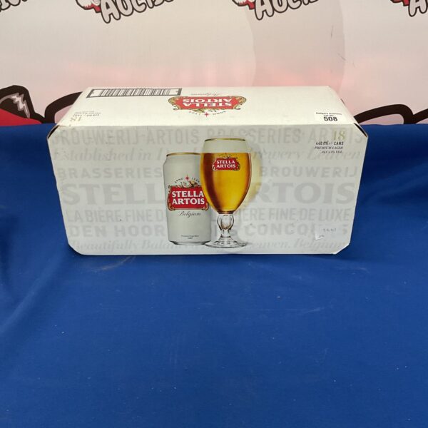 New box of Stella Artois premium lager beer for collectors.