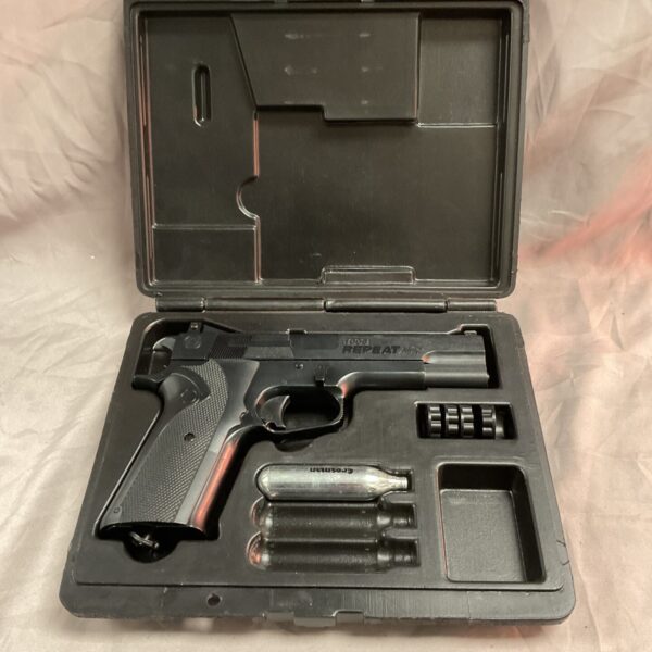 Vintage Crossman 1008 Repeater Co2 .177 pistol in a case.
