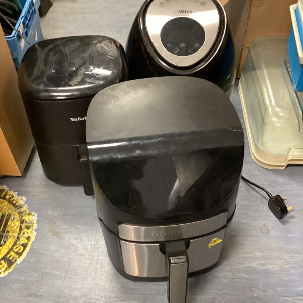 Black unbranded air fryer for healthy cooking.