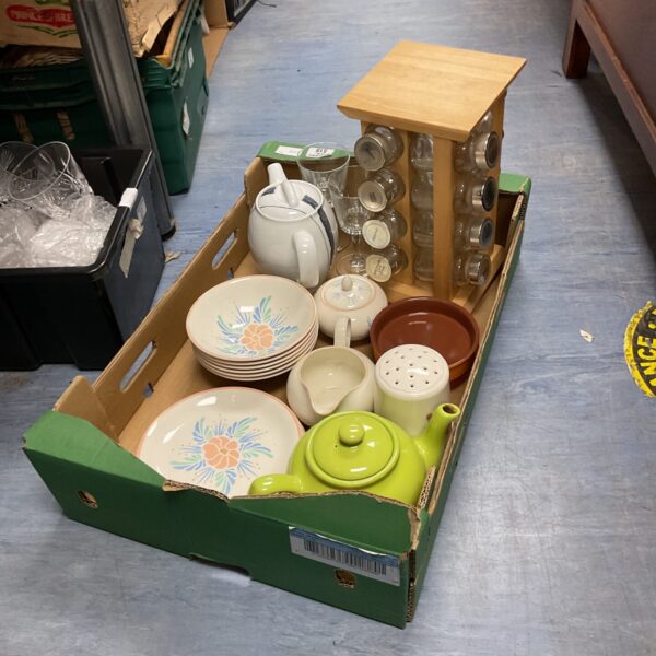 Mixed ceramics lot including Poole china and Denby teapot.