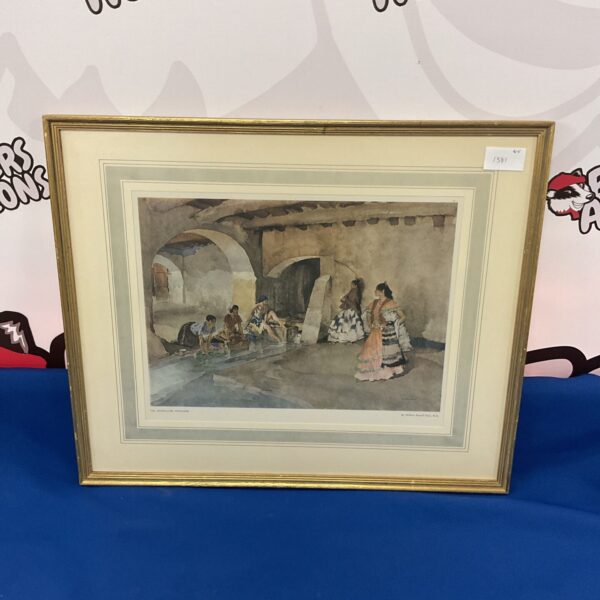 Sir William Russell Flint watercolour print, "The Unwelcome Intruders" hunting scene.