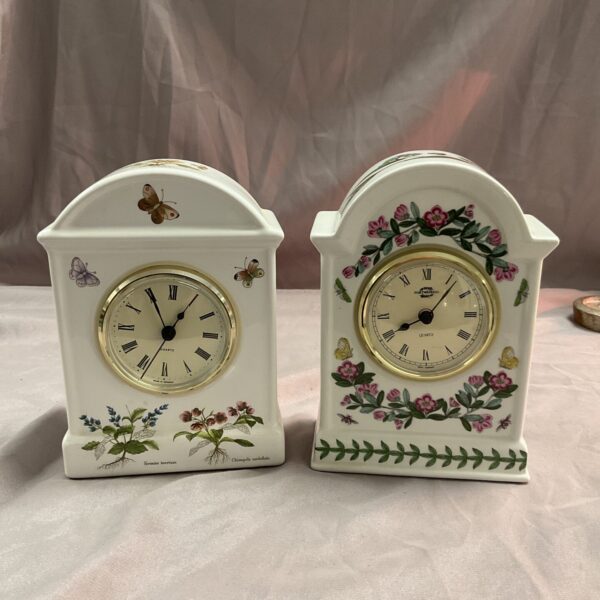 Vintage Portmeirion floral ceramic quartz clock for collectors.