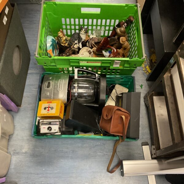 Vintage Kodak camera lot with audio and ceramics.