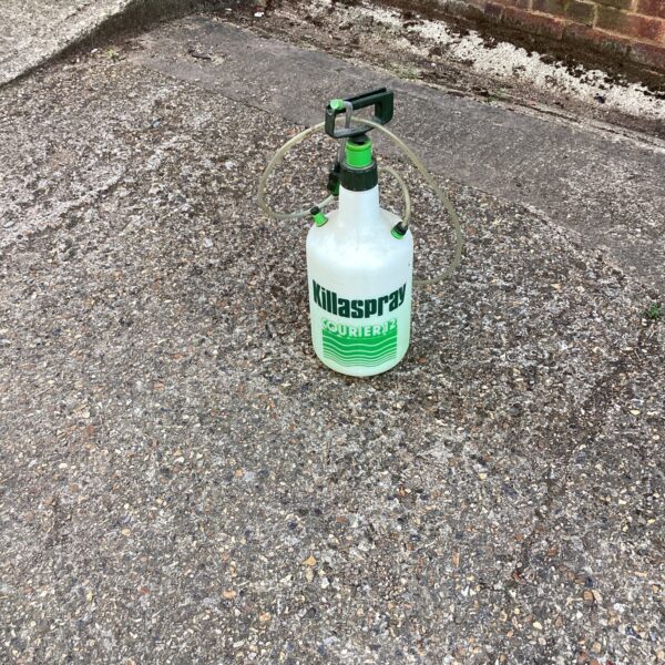 Vintage Killaspray knapsack sprayer for garden use.