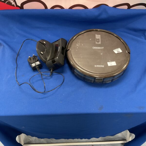 Deebot robot vacuum with charging base, used condition.