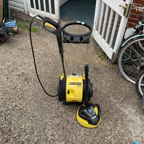 Yellow Karcher B 503 pressure washer with hose reel.