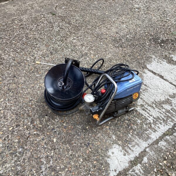 Front view of a Kranzle power washer with hose reel.