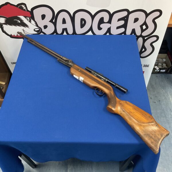 Vintage Relum Tornado .22 rifle with wooden stock.