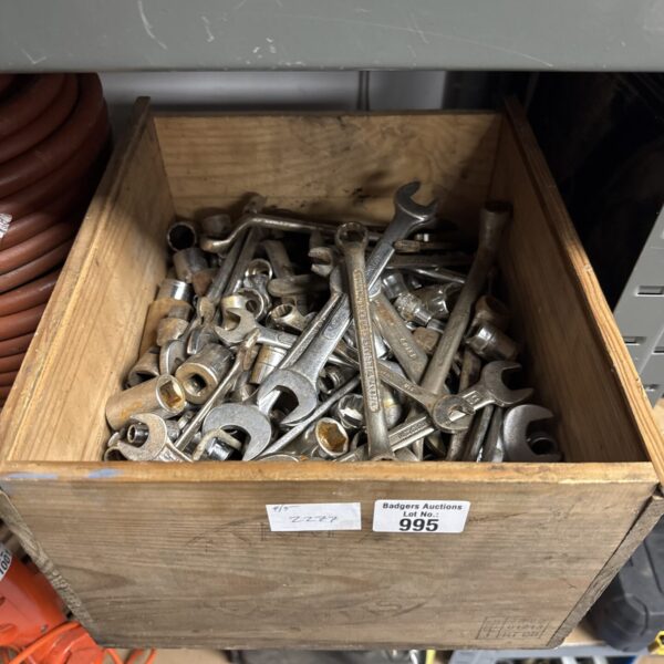 Large lot of spanners and sockets for workshop or automotive use.