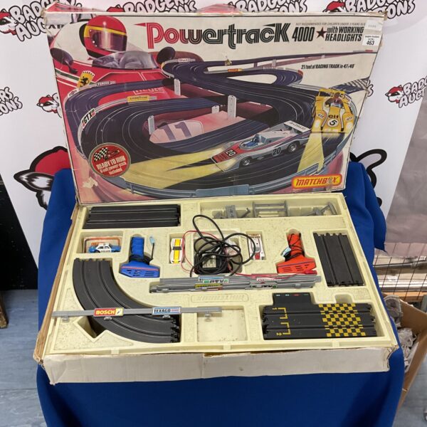 Vintage Matchbox Powertrack 4000 race track set for collectors.