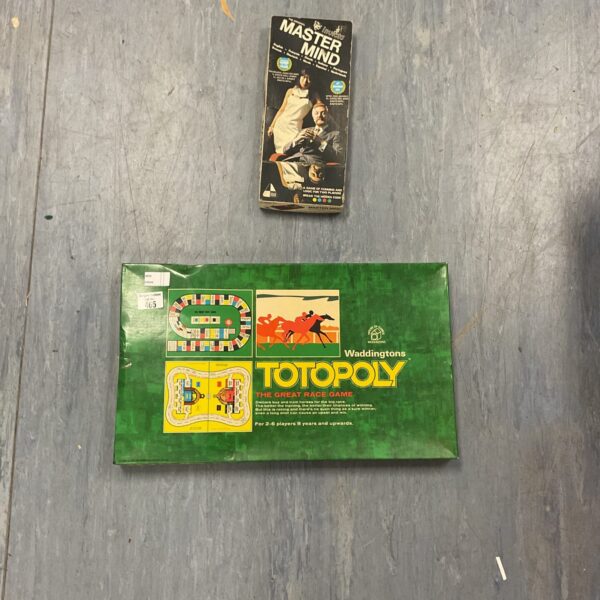 Vintage Waddingtons Totopoly board game with box and components.