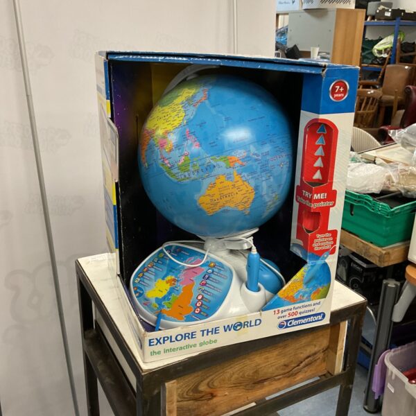 Clementoni interactive globe in its original box, educational toy.