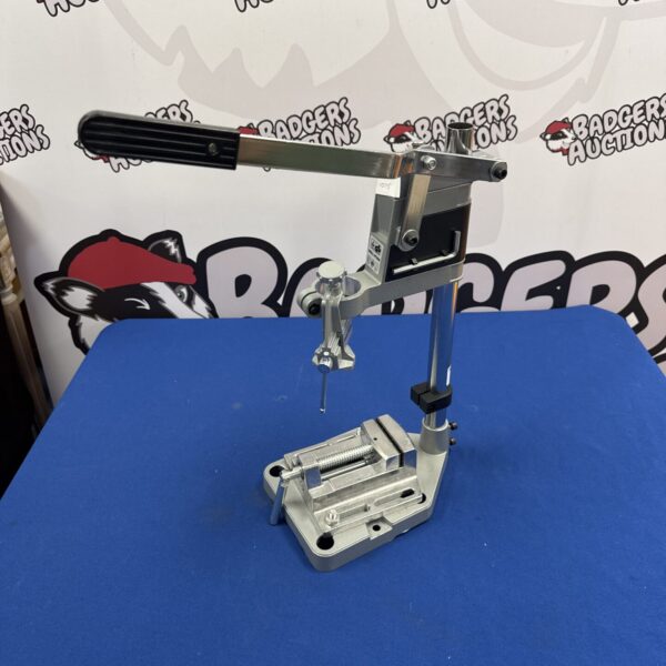 Workzone drill stand with clamps for accurate drilling.