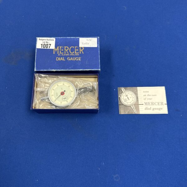 Vintage Mercer dial gauge model 107, workshop instrument.