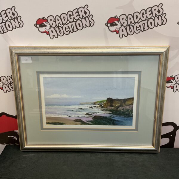 Neil S Hopkins watercolour painting of a dramatic coastal seascape.