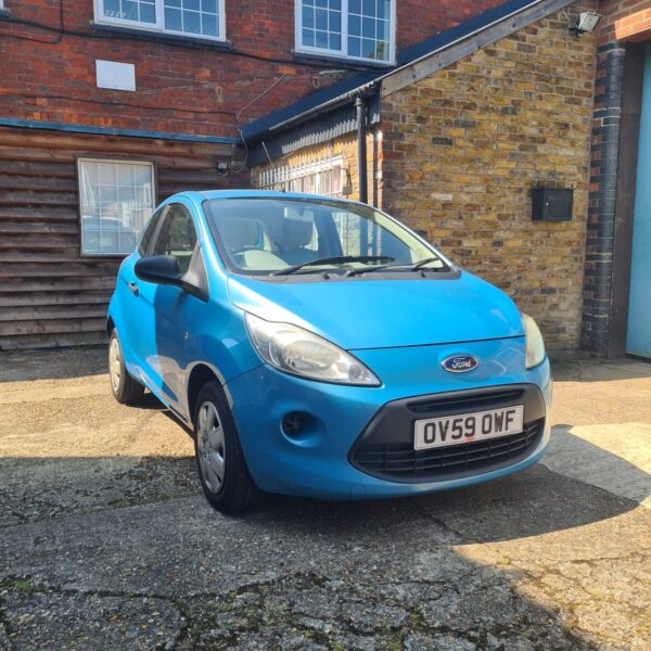 Light blue Ford KA Studio exterior side view.