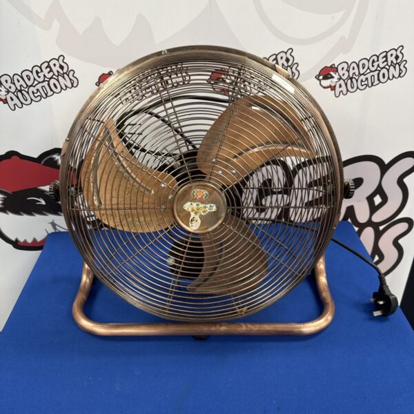 Vintage copper floor standing oscillating fan