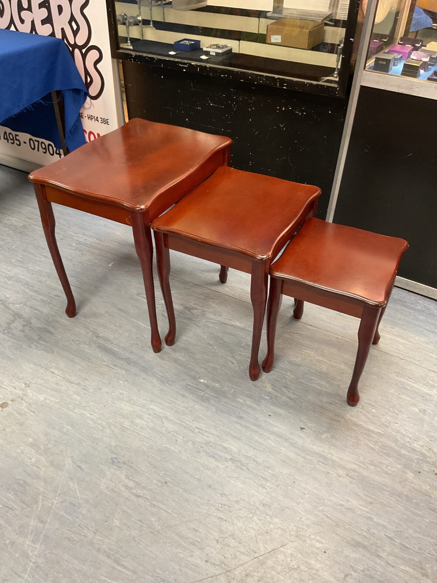 368 Nest of mahogany tables