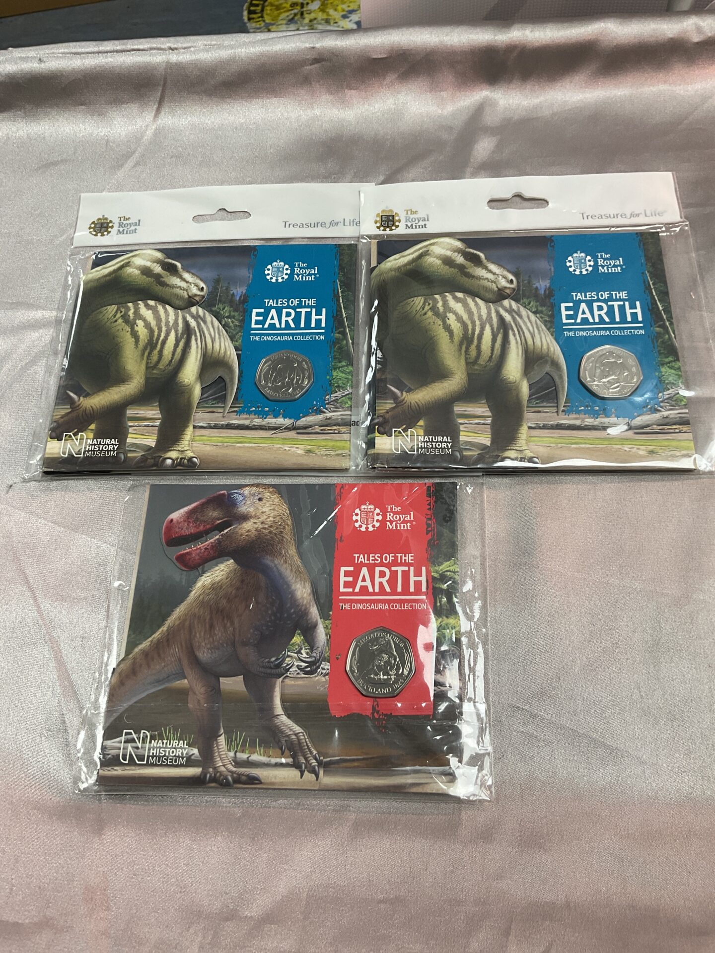 720 Three Royal mint tales of the earth dinosauria collection