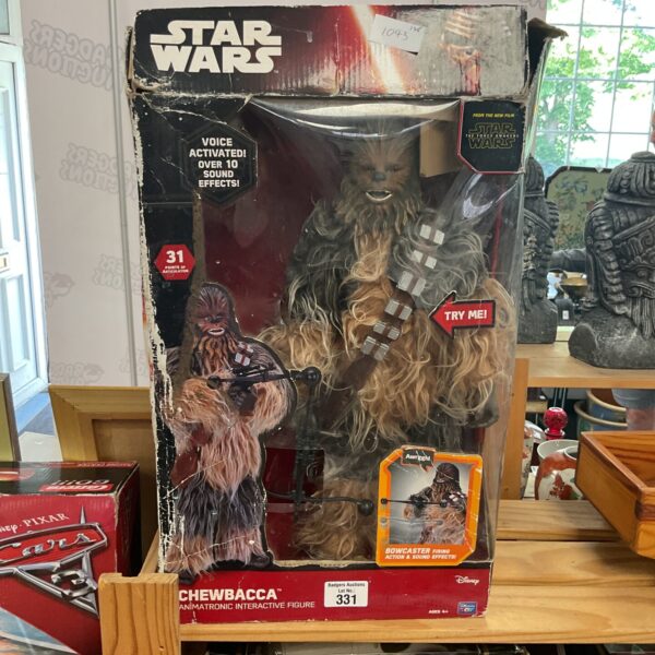 Disney Star Wars Chewbacca animatronic interactive figure in box.