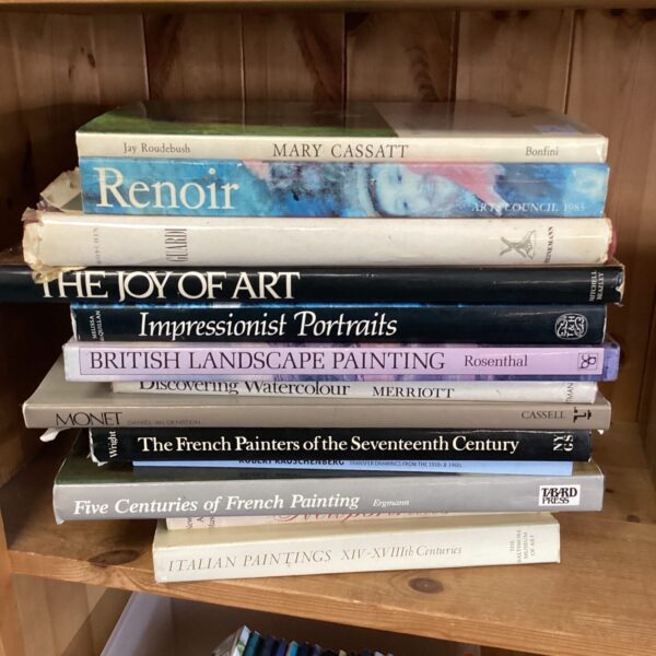 Collection of art reference books including British landscape painting.