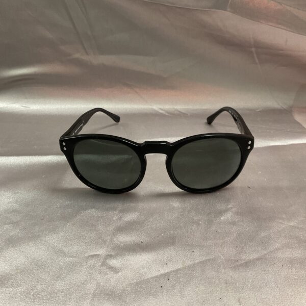 Front view of classic Hackett London sunglasses with dark frames.