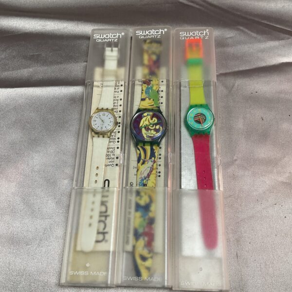 Vintage Swatch watches lot, colourful plastic wristwatches