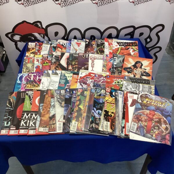 A lot of vintage Marvel & DC Comics including Spiderman.