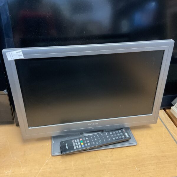 Vintage Linsar 19 inch television with remote control.