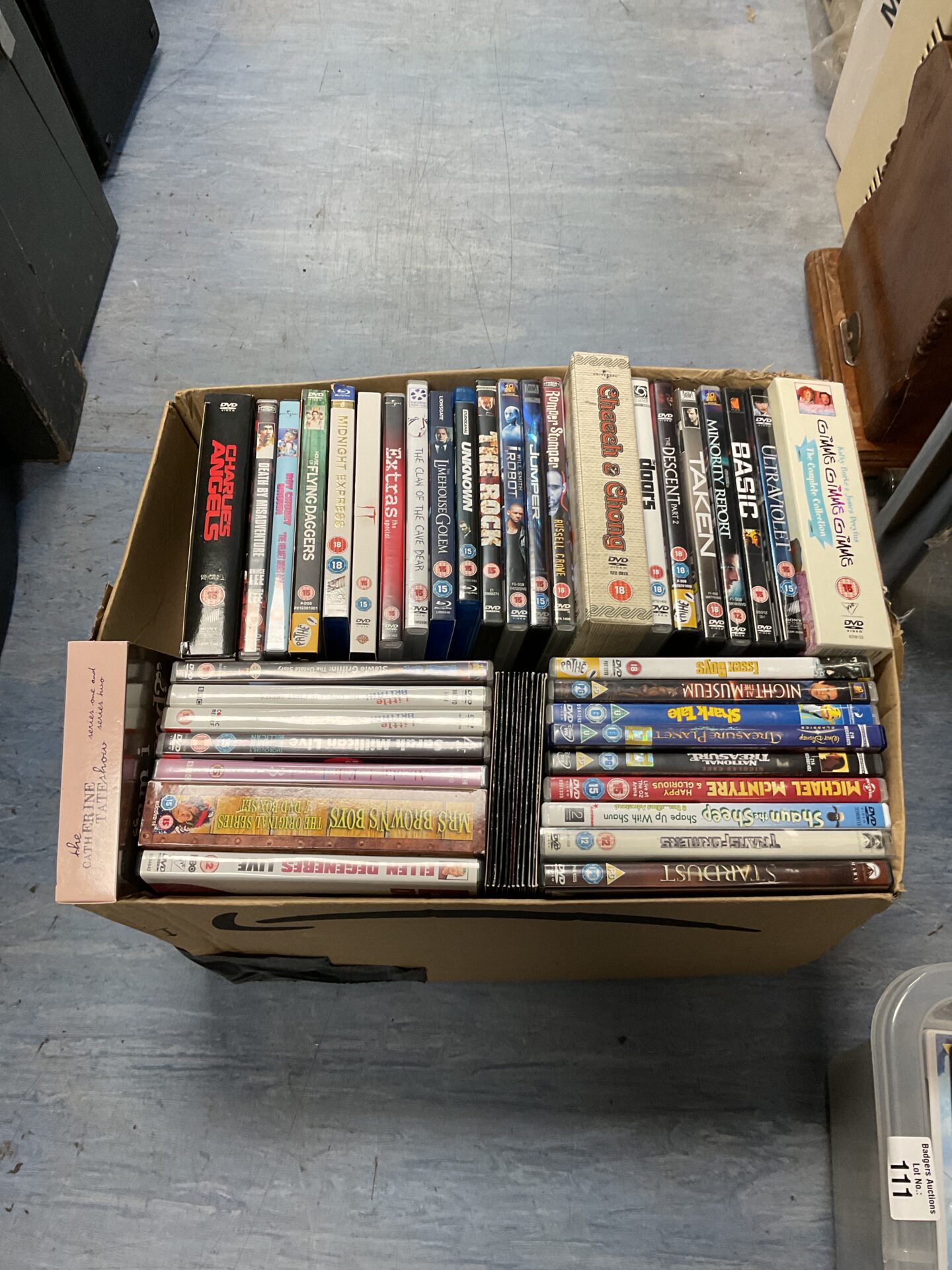 110 Large box of dvds including boxsets