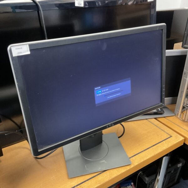 Black Dell 22 inch computer monitor on a table.