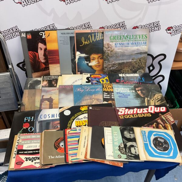 Vinyl record lot featuring Status Quo and other artists.