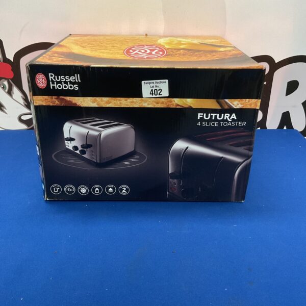 Russell Hobbs Futura 4 slice toaster in original box.