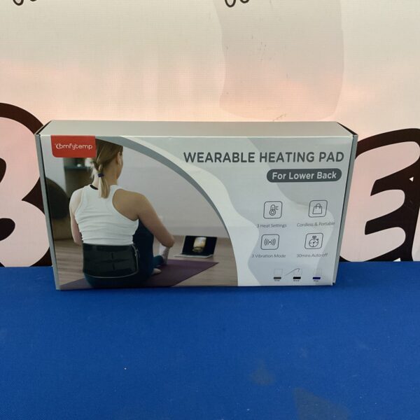 Compfytemp wearable heating pad for lower back pain relief.