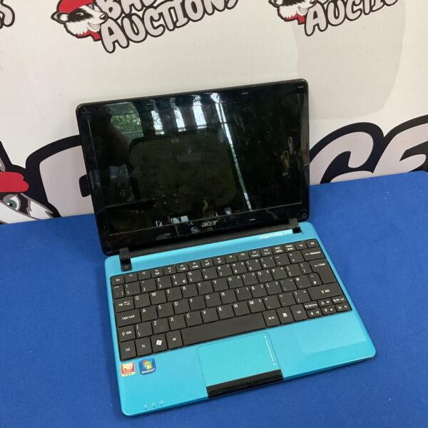 Blue Acer Aspire One laptop, vintage netbook for collectors.