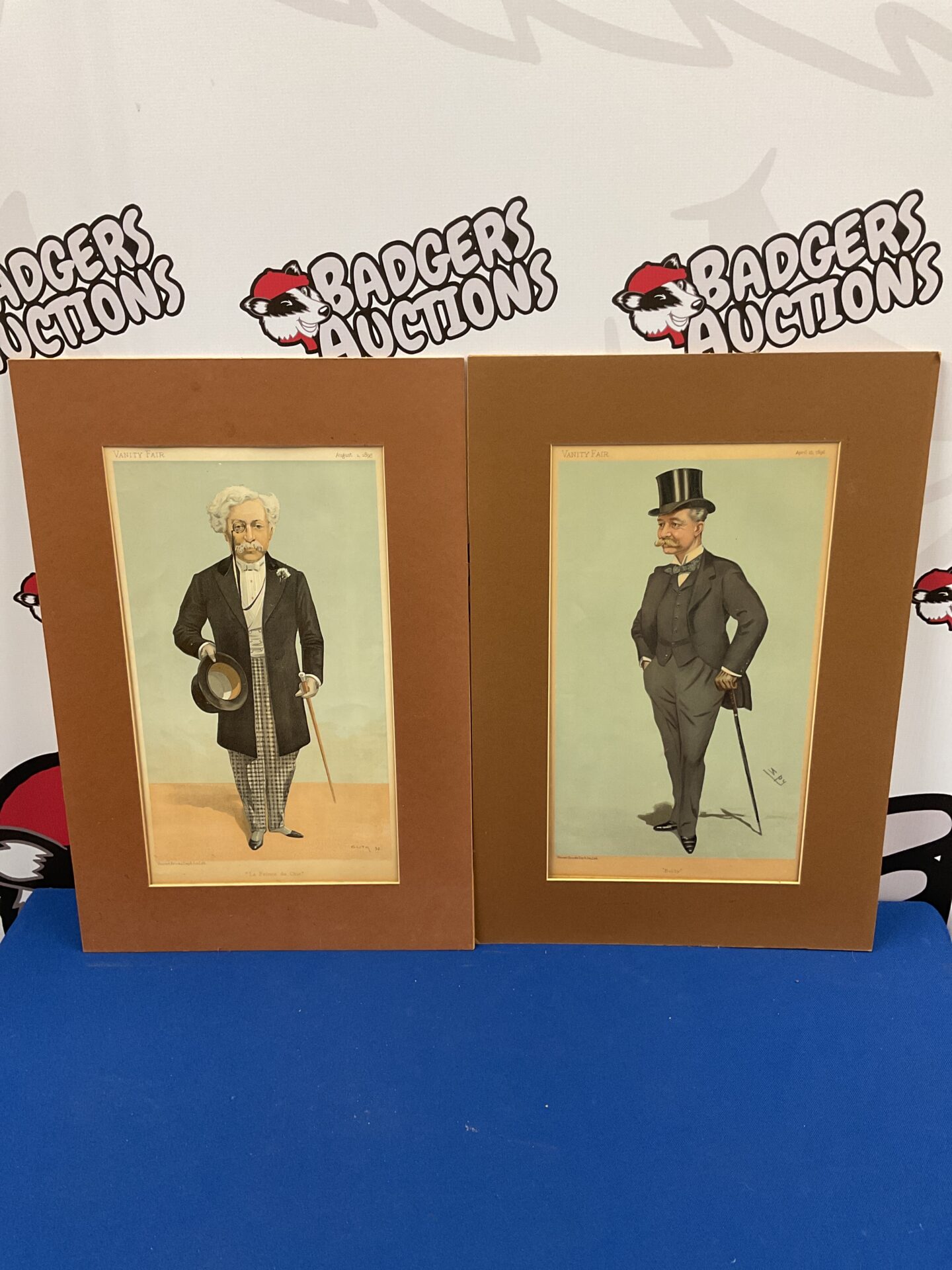 604 Two victorian vanity fair prints of gentlemen