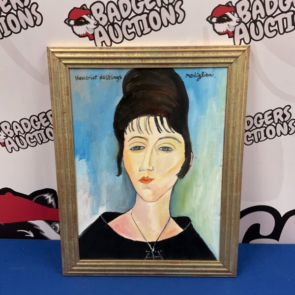 Modigliani portrait of Beatrice Hastings, early 20th century oil painting.