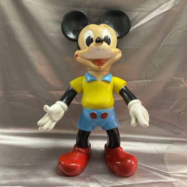 Vintage rubber Mickey Mouse toy, classic Disney collectible.