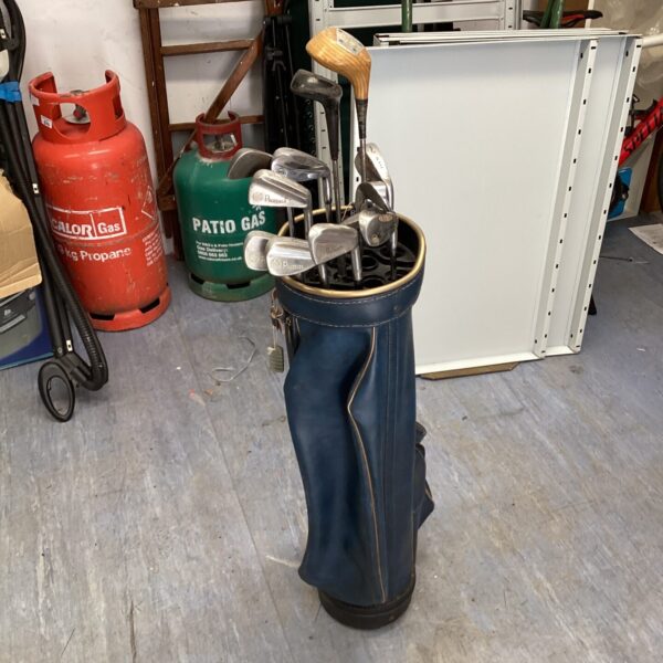 Vintage RAM golf bag with clubs, a collectible sports item.
