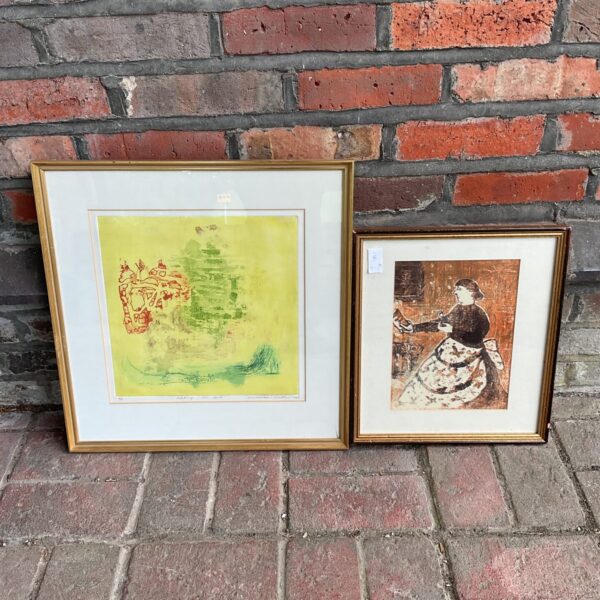 Vintage Vivienne Kattan etching and screen print artwork from 1969.