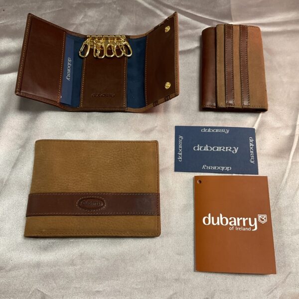 Dubarry of Ireland suede leather wallet and keyring set.