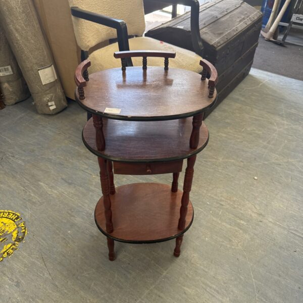 Vintage mahogany hall table with single drawer, classic furniture.