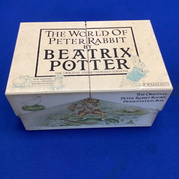 Front view of vintage Beatrix Potter Peter Rabbit presentation box.